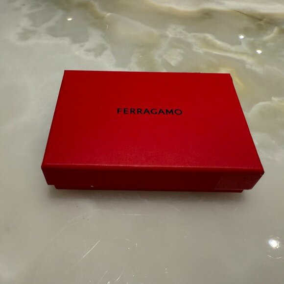 Mens Salvatore Ferragamo Venna Logo Leather Card Case Card Holder Wallet - Picture 4 of 5